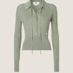 Fendi “Verde Contour” Ribbed Knit Top – Sage Sculpt Edition