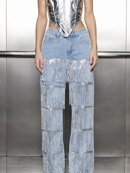 'Aventura' Chained Straight Jeans