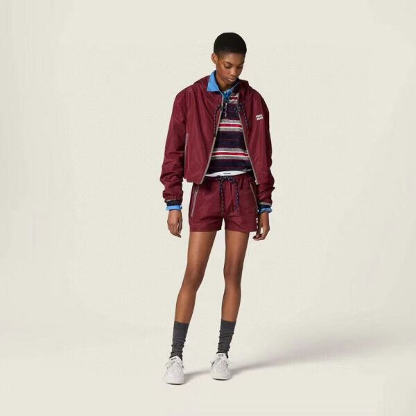 Miu Miu Technical Hooded Windbreaker Performance Shorts Set