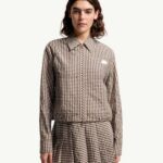 Moncler Vichy Cotton Blend Cropped Jacket