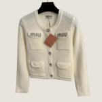 Miu Miu Crystal Crest Knit Cardigan – One Size