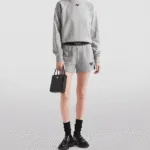 Prada Cotton Fleece Logo Shorts