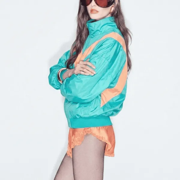 St. Laurent Colorblock Bomber Jacket