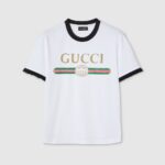 Gucci Logo Web Ruffle-Trim T-Shirt
