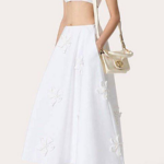 “Valentino Fiora Alta Set – 3D Blossom Embellished Skirt Ensemble”