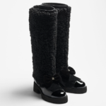 Chanel Shearling Camellia Long Boots