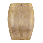 “Lustra Curve” Metallic Sculpted Mini Skirt
