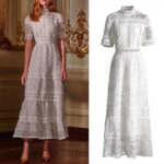 “Château Blanc” Victorian Lace Midi Gown