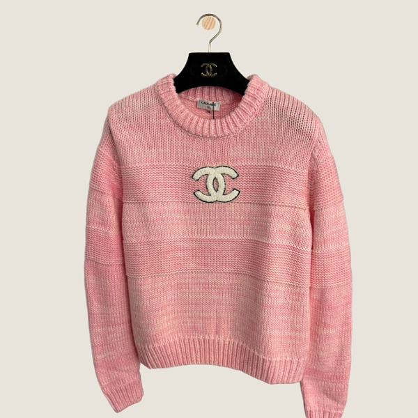 Chanel Rose Signature Knit Sweater