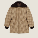 Gucci Monogram Padded Jacket with Knit Collar
