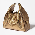Chanel 25 “Gilded Quilts” Drawstring Bag in Metallic Gold