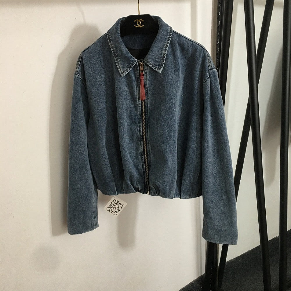 IMG_3474.jpg “Anagram Twist” Draped Back Denim Jacket by Loewe - Image 1