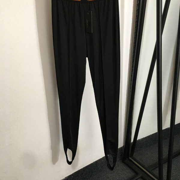 “Greca Linea” Stirrup Leggings by Versace