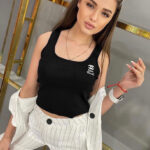 Coco Emblem Knit Tank by Chanel Available in Black & White