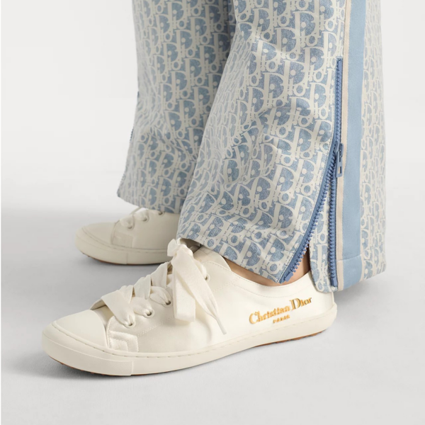 Dioriviera Lucky Sneaker in Ivory Satin