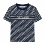 Dioriviera Oblique Mesh Tee – Navy Monogram Edition