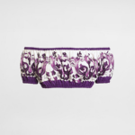 D&G Viola Fioritura” Majolica-Print Off-Shoulder Poplin Top