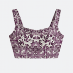 Dolce & Gabbana “Maiolica Classica” Structured Tile-Print Bustier