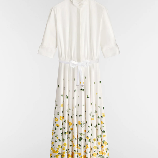 Dior Jardin Jaune CD Silk Midi Dress -by Dior