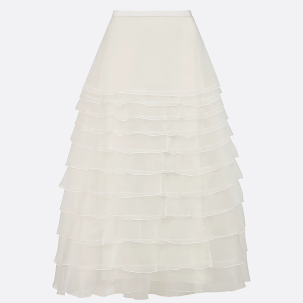 Dior Jupon Étoilé Tiered Chiffon Midi Skirt by Dior