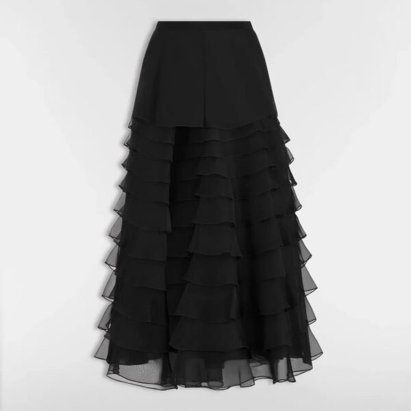 Dior Noir Ballet Tiered Organza Midi Skirt by Dior