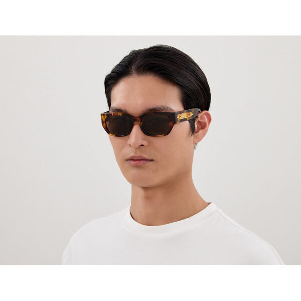 Bottega Veneta Intrecciato Temple Rectangular Sunglasses