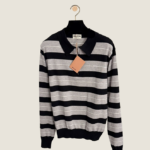 Miu Miu “École Moderne” Striped Knit Polo Sweater