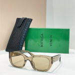 Bottega Veneta Intrecciato Temple Rectangular Sunglasses