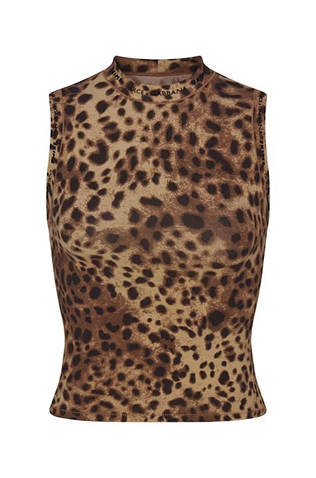 IMG_3936.png Dolce & Gabbana x Skims Leopard-Print Sleeveless Mock Neck Top - Image 1