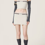 Miu Miu Cropped Knit Top & Mini Skirt Set