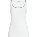 Brunello Cucinelli Monili Trim Ribbed Tank Top