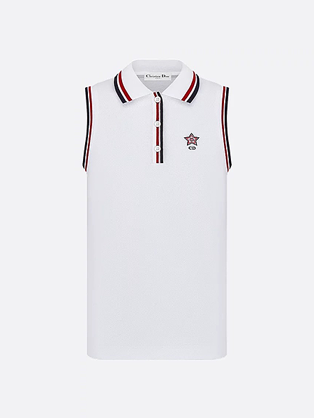 “Étoile CD” Sleeveless Polo Top