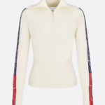 Dior “Atelier Élégance” Half-Zip Ribbed Knit Top