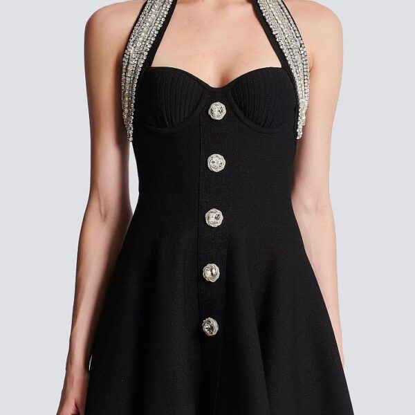 Carmine Society Halter Mini Dress