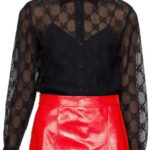 Gucci “Luce di Seta” Monogram Lace Blouse