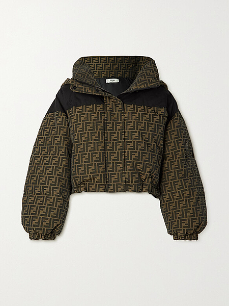 Fendi FF Monogram Cropped Puffer Jacket