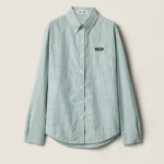 Miu Miu “Verde Classico” Gingham Button-Down Shirt