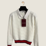 Gucci “Bianco Iconico” GG Knit Polo Sweater