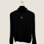 Chanel “Ligne Parisienne” Slim Knit Mock-Neck Top