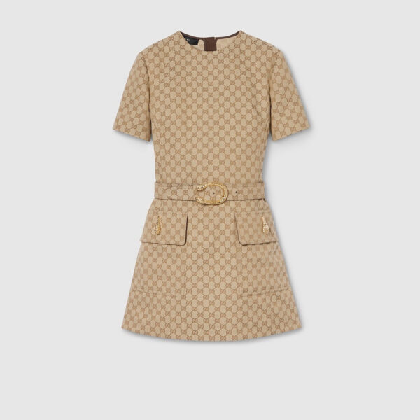 Gucci – GG Monogram Belted Mini Utility Dress
