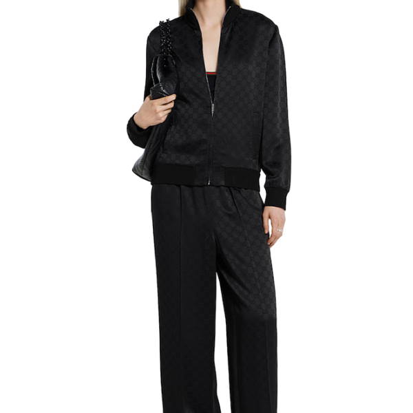 Gucci “Nero Seta” Monogram Satin Lounge Set
