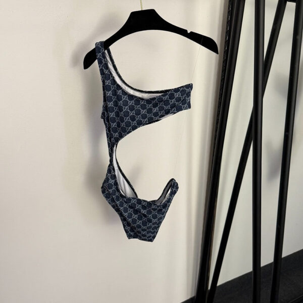 Gucci GG Monogram Asymmetrical Cut-Out Swimsuit
