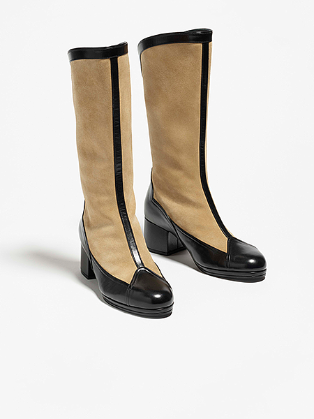 Chanel Métiers d’Art Two-Tone Suede & Leather Knee Boots