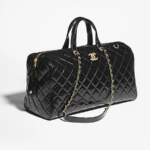 Chanel Quilted Patent Leather Boston Bag