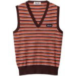Miu Miu-Retro Stripe Logo Knit Vest