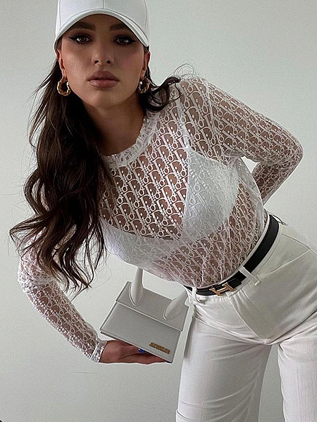 Dior Oblique Lace Sheer Top