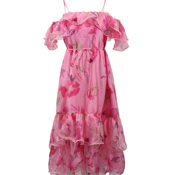 Blush Bloom Off-Shoulder Ruffled Maxi Dress