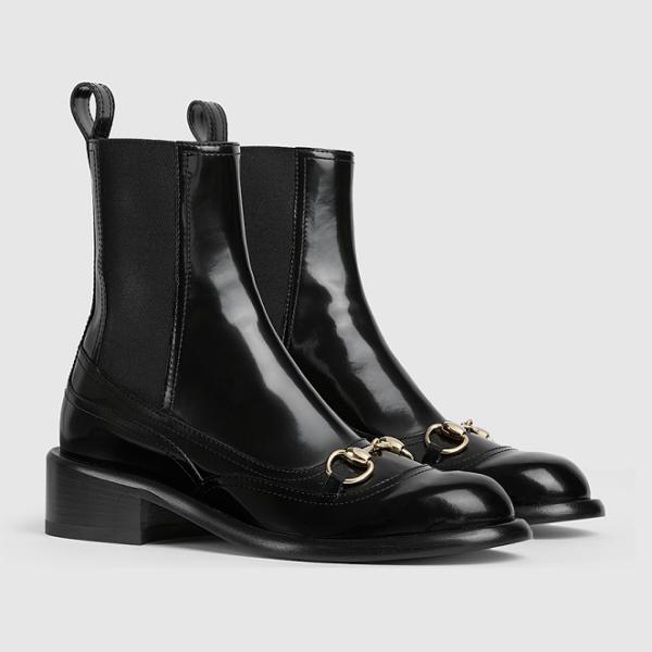 Gucci Horsebit Patent Chelsea Ankle Boot