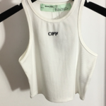 Off-White Ribbed Cropped Tank Top