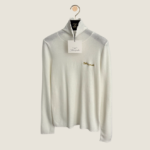 Schiaparelli “Écriture Dorée” Signature Knit Mock-Neck Top
